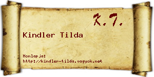 Kindler Tilda névjegykártya